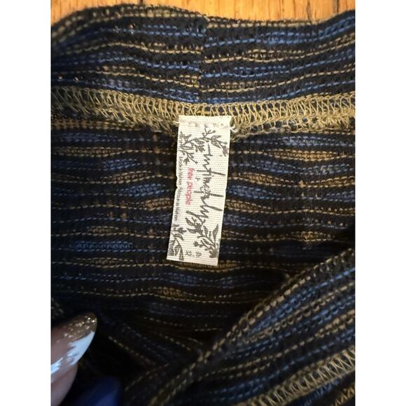 Free People Knit XS Multicolor Crop Top Short Sleeve Crewneck Cotton Blend - Picture 3 of 6